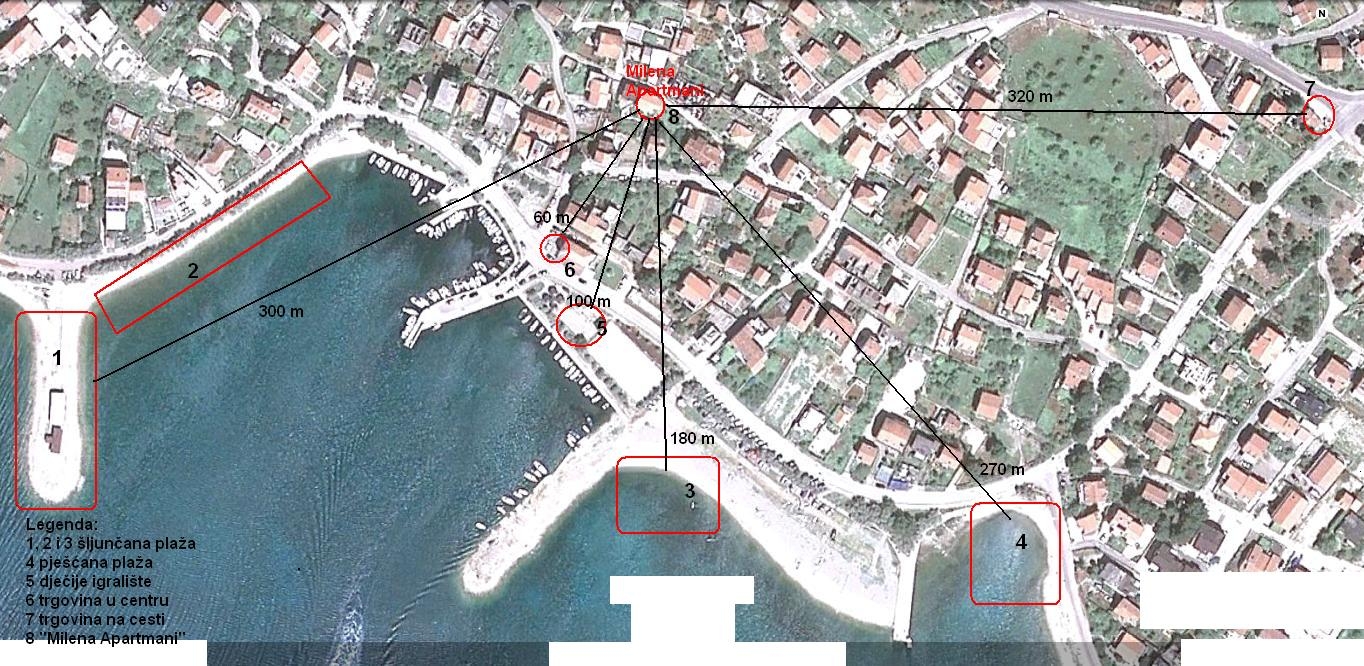 satelitska karta vodica Apartmani Milena, Vodice   Srima   Sjeverna Dalmacija   MojSmjestaj.hr satelitska karta vodica